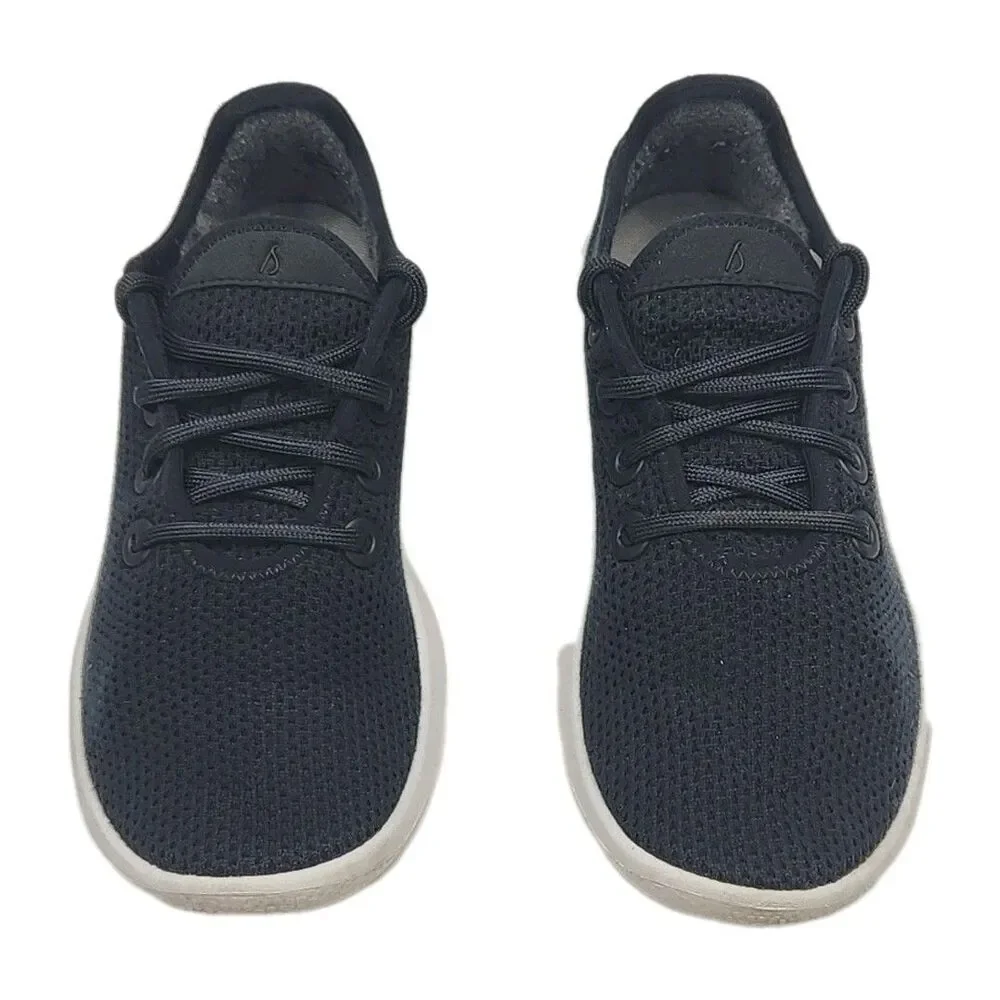 Allbirds Sneaker Shoe Tree Runner Women Size 7 Black White Lace-Up Mesh Run